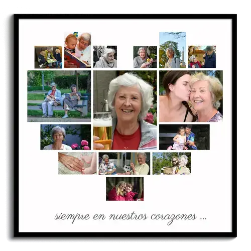 Fotocollage en Forma de Corazon como Recuerdo