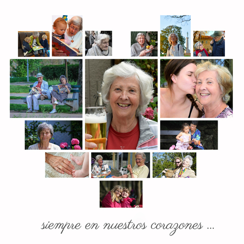 Crea tu collage de fotos en forma de corazón "para siempre en el corazón"