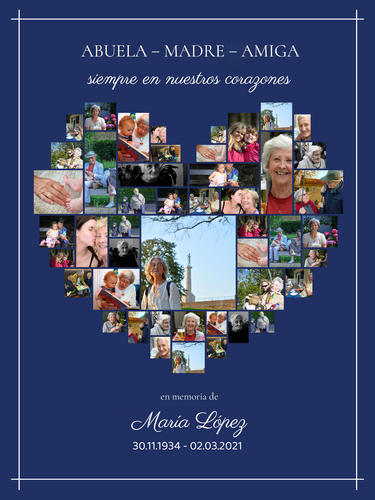 Collage Corazón Conmemorativa Personalizada en Lienzo Premium