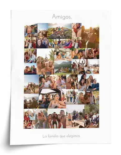 Fotocollage de Amigos como Recuerdo con Textos Individuales