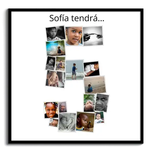 Crea un collage de fotos con la forma del número 5 para regalar en ocasiones especiales