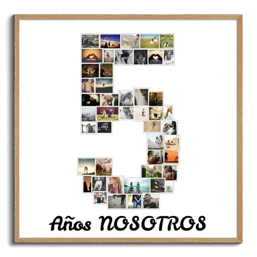 Crea un collage de fotos con la forma del número 5 para regalar en ocasiones especiales