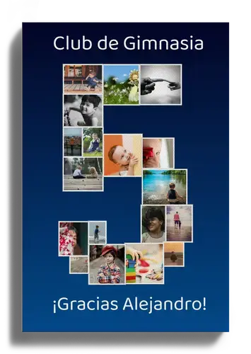 Crea un collage de fotos con la forma del número 5 para regalar en ocasiones especiales