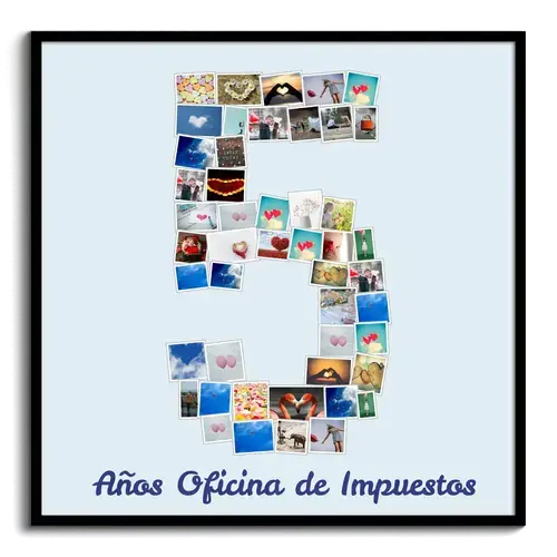 Crea un collage de fotos con la forma del número 5 para regalar en ocasiones especiales