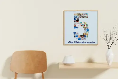 Collage de número '5' personalizada con fotos