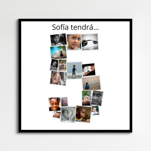 Crea un collage de fotos con la forma del número 5 para regalar en ocasiones especiales