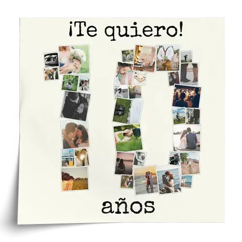 Collage de Fotos en Forma de Número 10