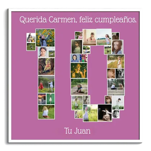 Collage de Fotos en Forma de Número 10