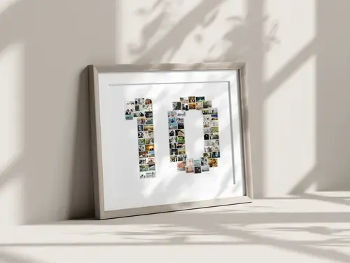 Collage de Fotos en Forma de Número 10