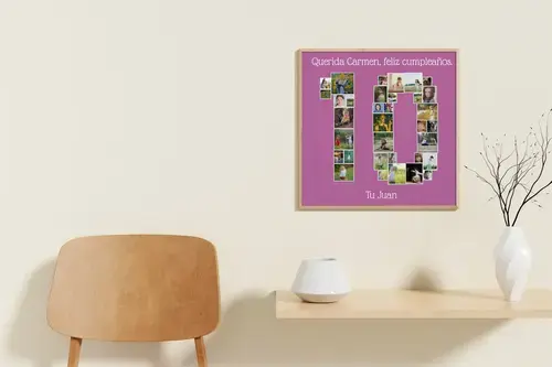 Collage de Fotos en Forma de Número 10