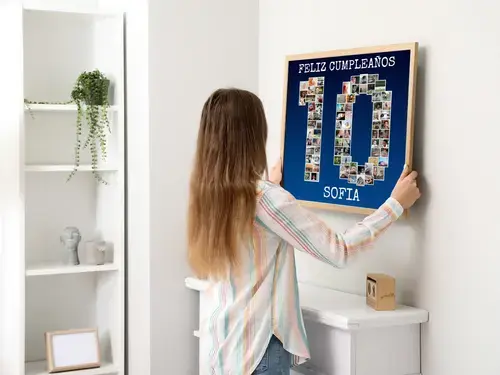 Collage de Fotos en Forma de Número 10