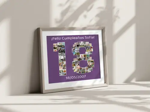 Collage de fotos "18" para cumpleaños