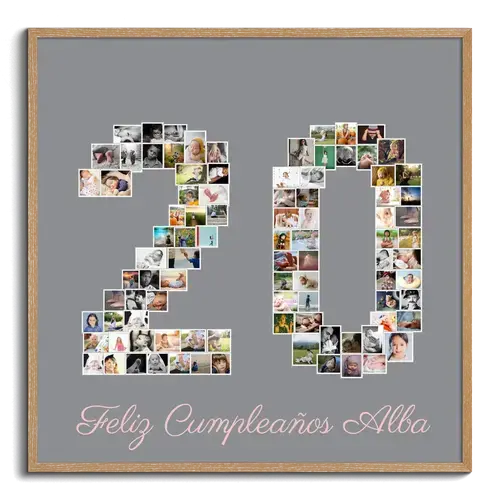 Collage de Fotos en Forma de "20" - Personaliza y Regala Recuerdos Únicos