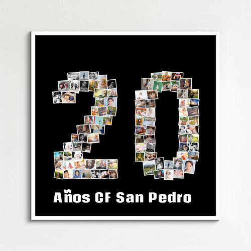 Collage de Fotos en Forma de "20" - Personaliza y Regala Recuerdos Únicos