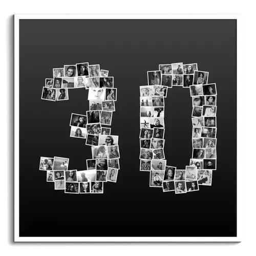 Crea un collage especial con la cifra 30 para cumpleaños o aniversarios.