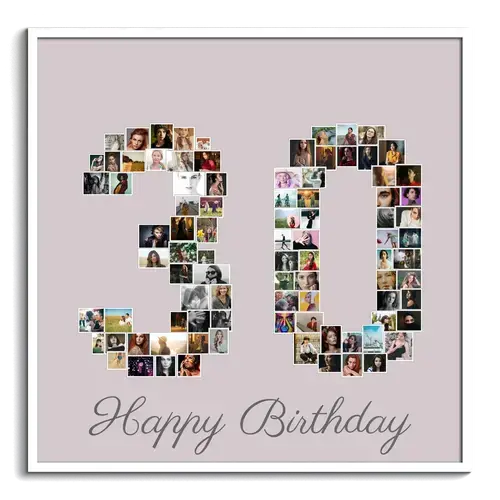 Crea un collage especial con la cifra 30 para cumpleaños o aniversarios.