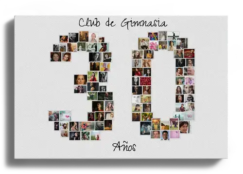 Crea un collage especial con la cifra 30 para cumpleaños o aniversarios.