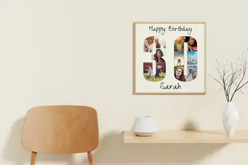 Collage de Fotos: Número 30 Personalizable