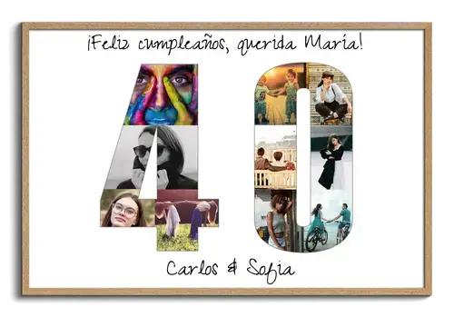 Collage de fotos "40" personalizable
