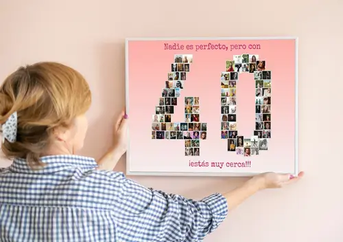 Collage de fotos "40" personalizable