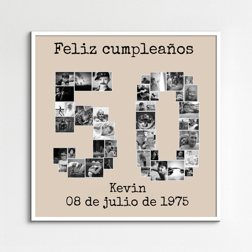 Crea tu póster de collage numérico personalizado para regalos únicos