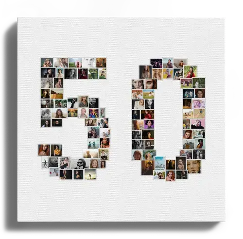 Fotocollage Cumpleaños Redondo Numero 50