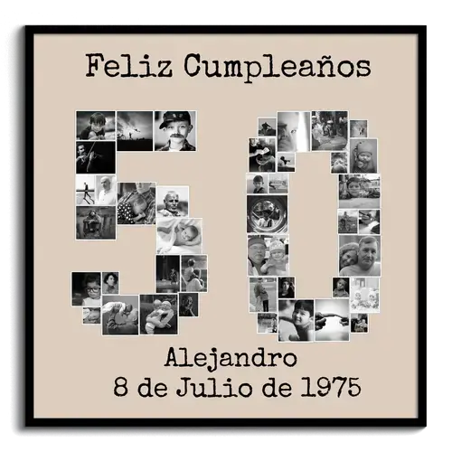 Crea tu collage de fotos personalizado para cumpleaños o bodas doradas
