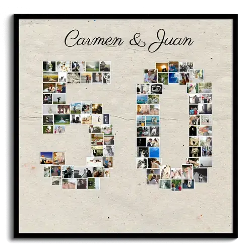 Crea tu collage de fotos personalizado para cumpleaños o bodas doradas