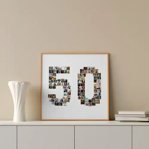 Mosaico de Fotos en Número '50' Personalizable