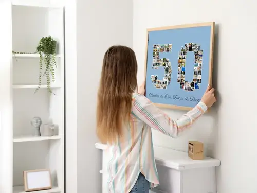 Mosaico de Fotos en Número '50' Personalizable