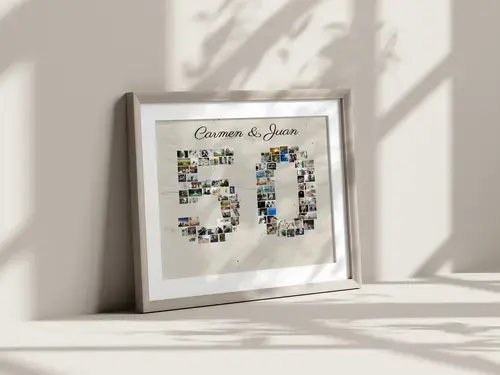 Mosaico de Fotos en Número '50' Personalizable