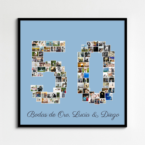 Crea tu collage de fotos personalizado para cumpleaños o bodas doradas