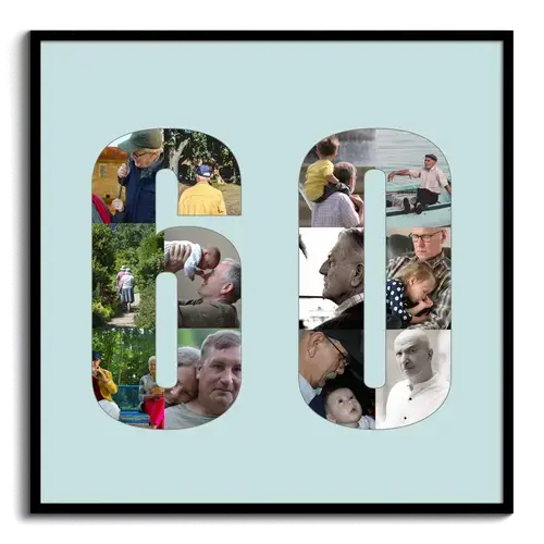 Crea un collage "60" único para un 60 cumpleaños especial o jubileo