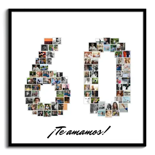 Crea un collage "60" único para un 60 cumpleaños especial o jubileo