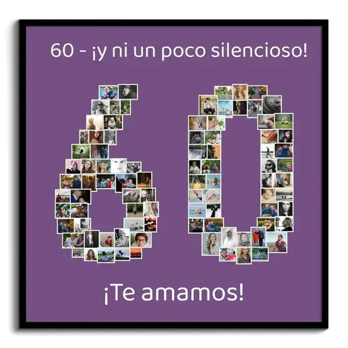 Crea un collage "60" único para un 60 cumpleaños especial o jubileo