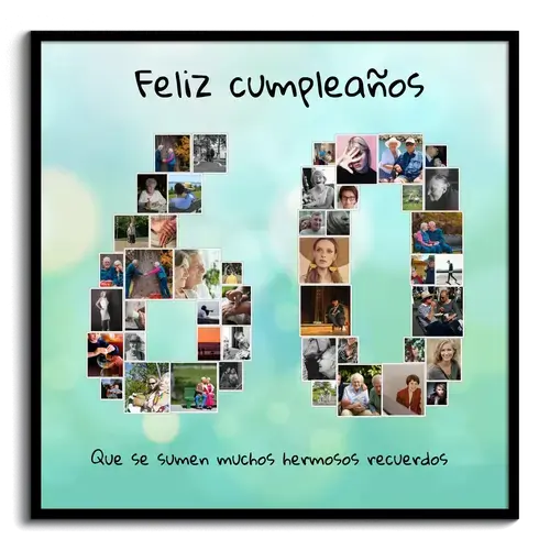 Crea un collage "60" único para un 60 cumpleaños especial o jubileo