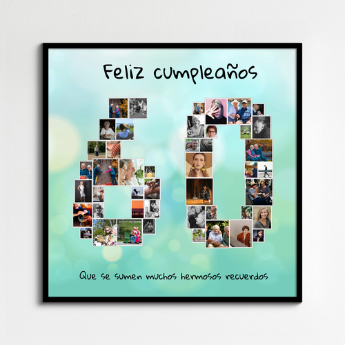 Crea un collage "60" único para un 60 cumpleaños especial o jubileo