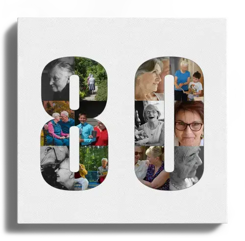 Crea un collage de números '80' para cumpleaños o aniversarios únicos
