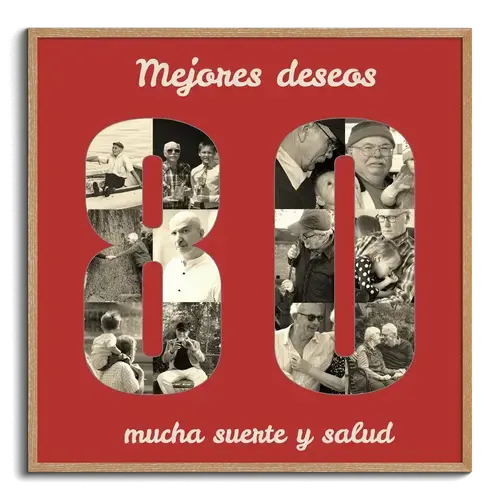 Crea un collage de números '80' para cumpleaños o aniversarios únicos