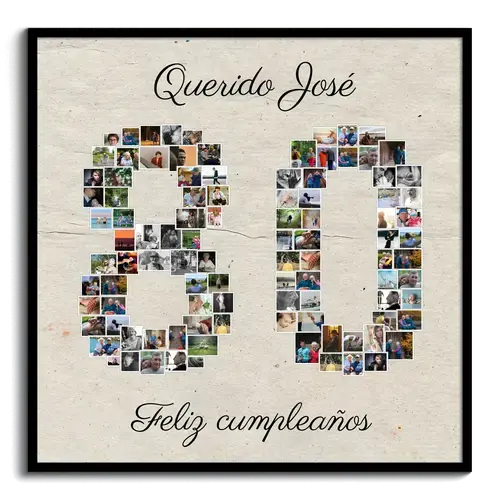 Crea un collage de números '80' para cumpleaños o aniversarios únicos