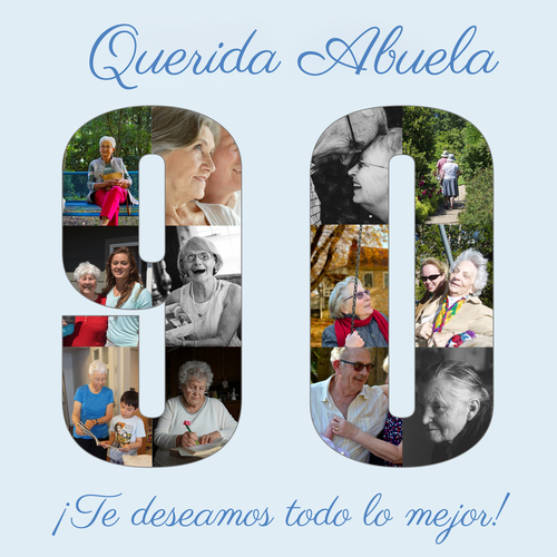 Crea un collage de fotos en forma de 90 para un regalo especial de cumpleaños