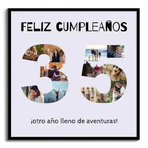 Celebra tus 35 con una collage personalizada – "¡Feliz Cumpleaños!"