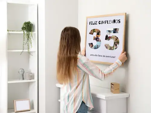 Collage de Fotos "35" Cumpleaños Personalizable