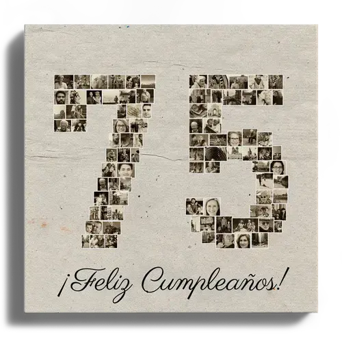Numero con fotos como idea de regalo creativa como collage