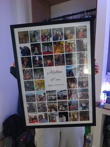Foto del cliente Aurélie para la valoración Impresión Fotocollage Póster enmarcado (madera, negro) 50x70cm