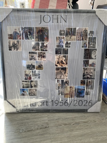 Foto del cliente Joop para la valoración Impresión Fotocollage Póster enmarcado (madera, negro) 70x70cm