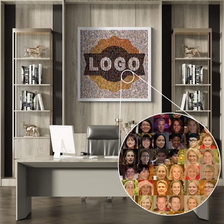 Mosaico Corporativo con Fotos de Empleados
