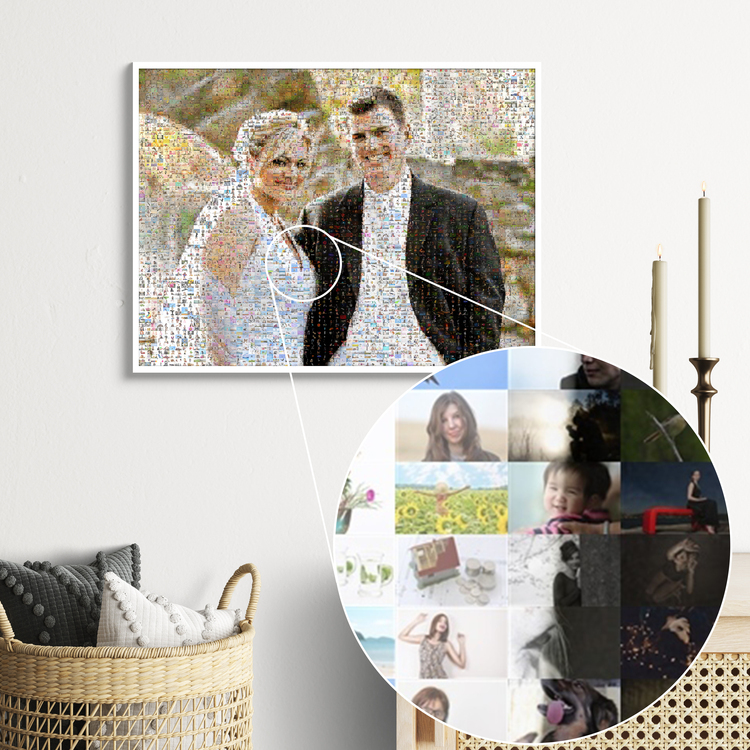 Fotomosaico personalizado para bodas