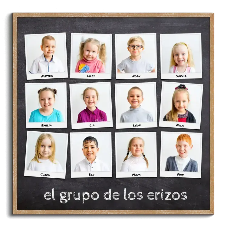 Fotocollage Despedida Regalo Guarderia Foto Grupal Polaroid con Nombres de Niños