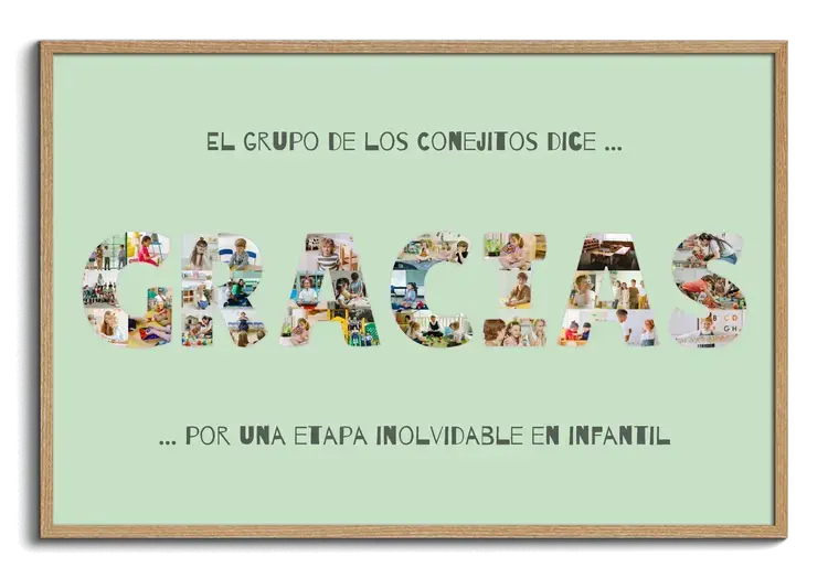 Decimos GRACIAS como collage de fotos con texto